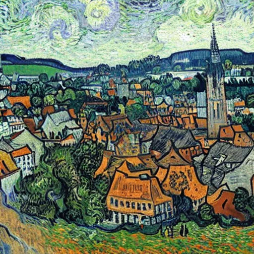 Image similar to Bamberg painted by Van Gogh