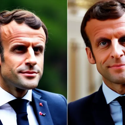 Image similar to Emmanuel Macron as a mega chad