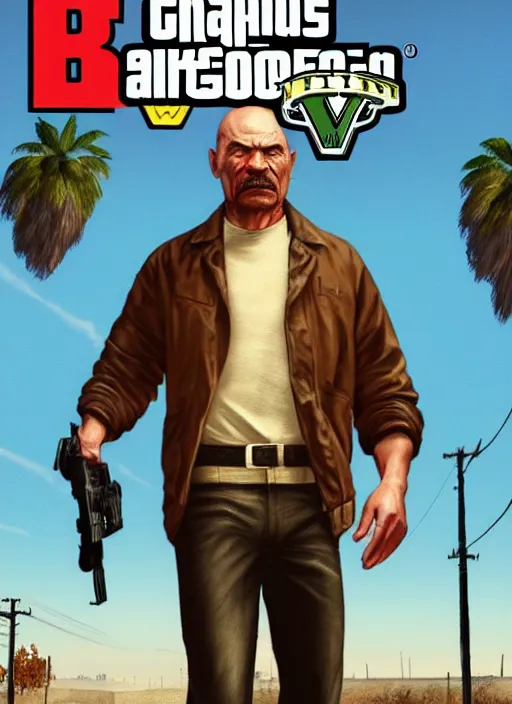 Image similar to charles bronson in gta v, cover art by stephen bliss, artstation