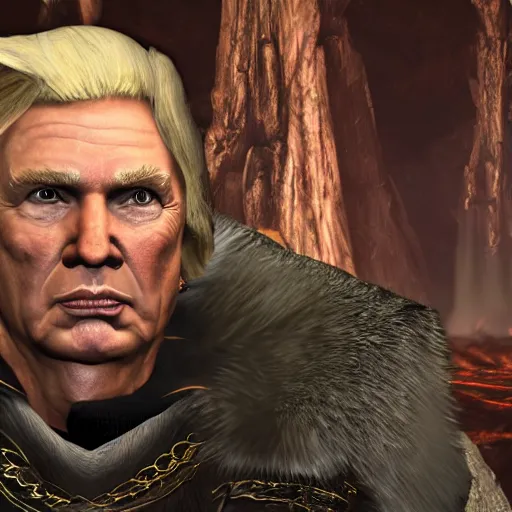 Prompt: Donald Trump in Skyrim, 8K