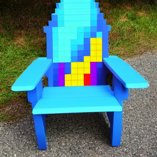 Prompt: pixel art style Adirondack chair, trending on artstation