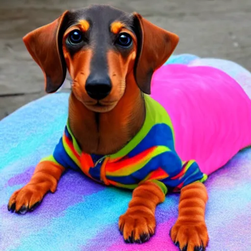 Image similar to lisa frank dachshund