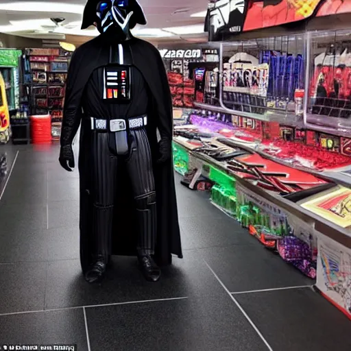 Image similar to I saw darts vader shopping yesterday it was so weird