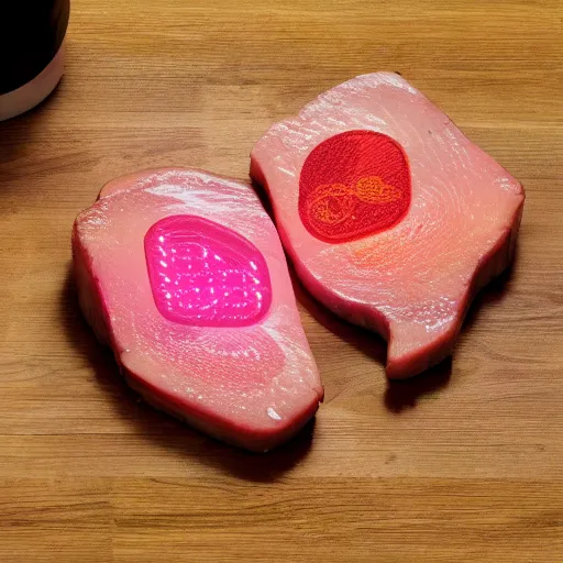 Image similar to neon gaming LED porkchops