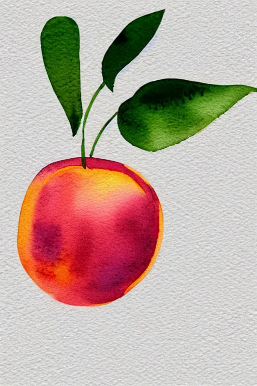 Prompt: minimalist watercolor art of a peach, illustration, vector art