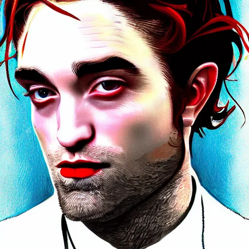 Image similar to robert pattinson as a godfather, digital art