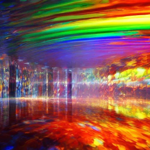 Image similar to long shot of a huge rainbow clear marble, concept art, by leonid afremov, by gerhard richter, jeff koons, volumetric light, smooth, depth perception, high depth of field, 4 k, unreal engine 5, ultradetailed, hyperrealistic, artstation