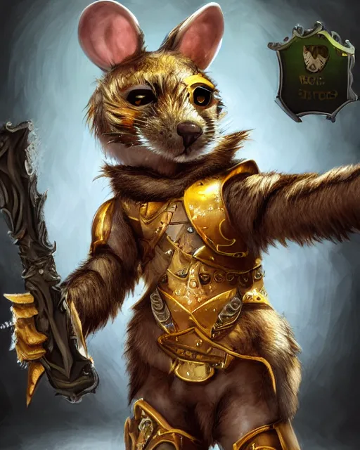 Image similar to a full body shot of an anthro furry rat wearing a fantasy armor making a selfie, fantasy, artstation, furry art, furaffinity, deviantart, symmetrical, highly detailed, award winning, trending