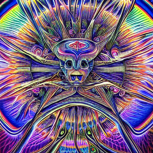 Image similar to a psychedelic detailed drawing by alex grey, behance, psychedelic art, psychedelic, high detailed, hypnotic