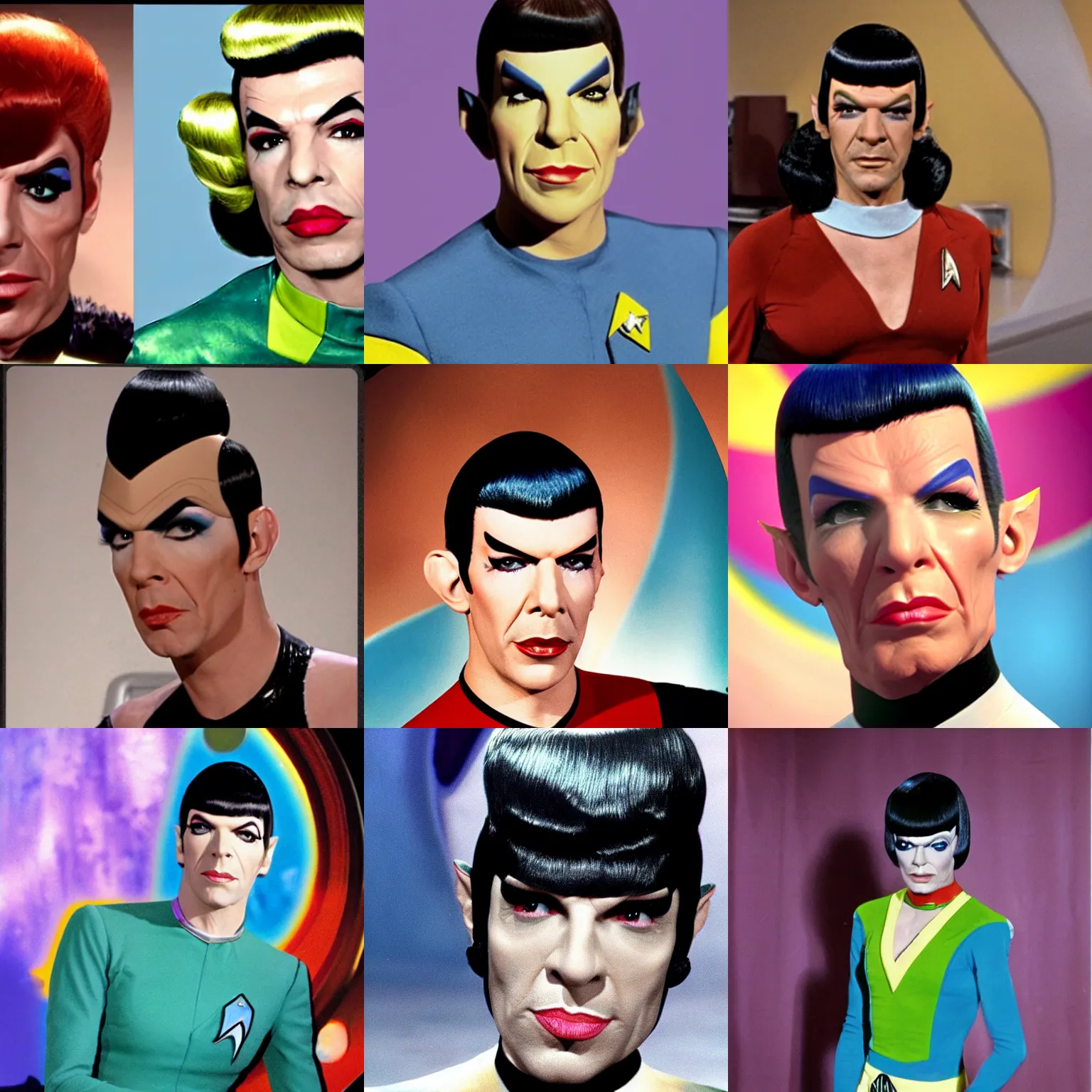 Prompt: Gay drag-queen Spock from star trek
