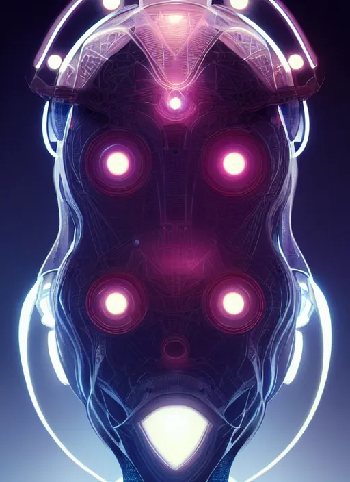 Image similar to symmetry!! portrait of animal robot, sci - fi, tech wear, glowing lights!! intricate, elegant, highly detailed, digital painting, artstation, concept art, smooth, sharp focus, illustration, art by artgerm and greg rutkowski and alphonse mucha