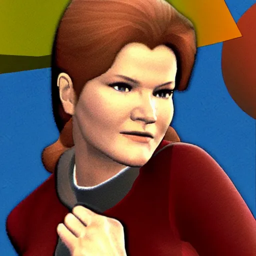 Image similar to Captain Janeway in Super Smash Bros Melee, gameplay screenshot