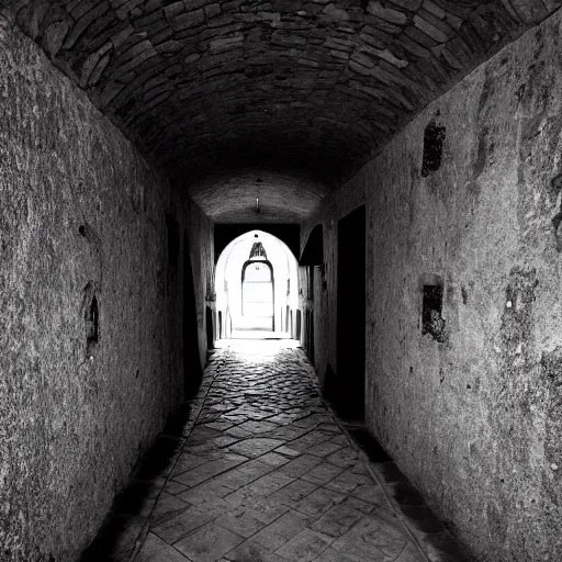 Image similar to the darkest hallway in the old castle