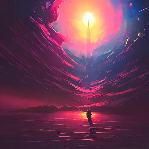 Image similar to eisberg floating in space, by anato finnstark, by alena aenami, by john harris, by ross tran, by wlop, by andreas rocha