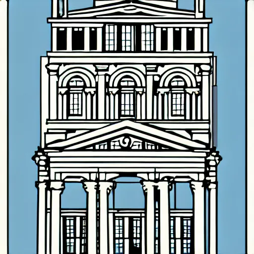 Image similar to an architectural dream, line vector art