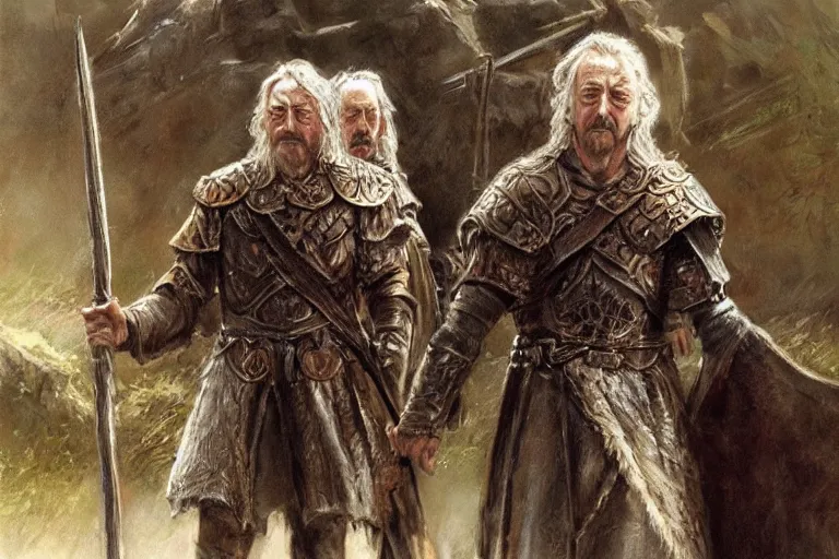 Prompt: Theoden. concept art by James Gurney.