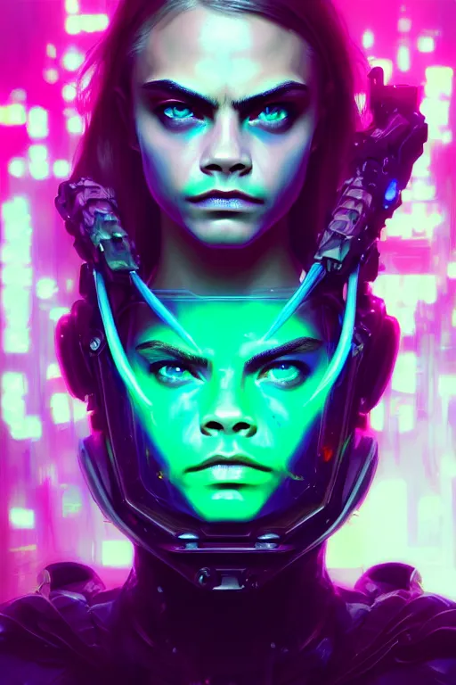 Prompt: a portrait of cara delevingne frog transformation, cyberpunk, fantasy, neon lights, sharp focus, intricate, elegant, digital painting, artstation, matte, highly detailed, concept art, illustration, ambient lighting, art by ruan jia and artgerm and range murata and wlop and ross tran and william, adolphe bouguereau and beeple