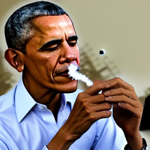 Image similar to Barack Obama smoking weed in Minecraft