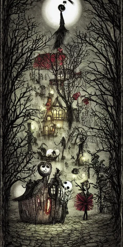 Image similar to a nightmare before christmas scene by alexander jansson