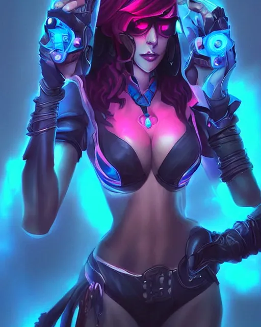 Prompt: mordecaiser league of legends cover art digital painting cyberpunk neon light by artgerm