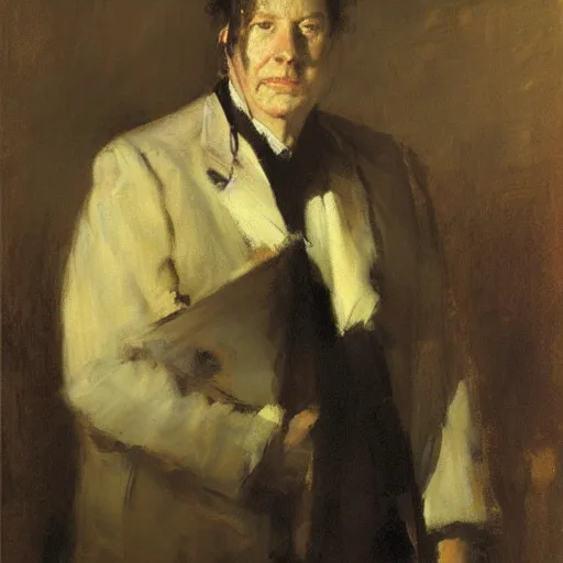 Prompt: portrait of moff gideon, by jeremy mann, anders zorn.