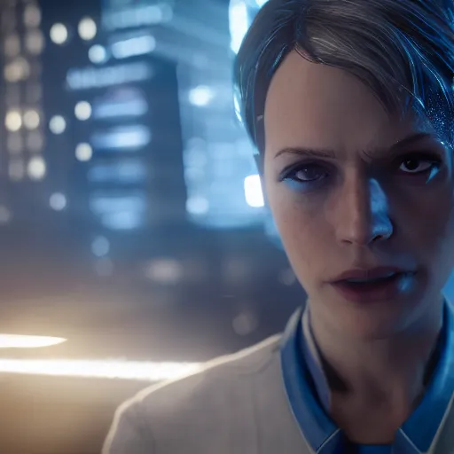 Prompt: An android from Detroit become human, 4k, sharp, detailed