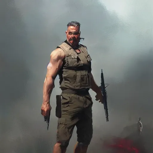 Prompt: protagonist of boomer shooter video game, painted by stanley lau, painted by greg rutkowski, painted by stanley, artgerm, masterpiece, digital art, trending on arts