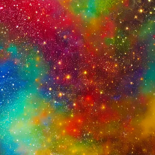 Image similar to Liminal space in outer space, glitter oil and paint macrophotography