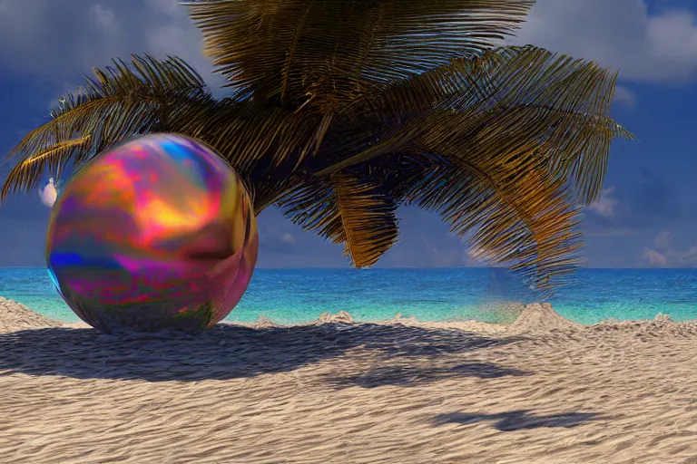 Prompt: a cinematic still from weeoolapingo of yurno mcgignon, ((octane render, nvidia raytracing demo)), masterpiece, ((beach, waves)), hyperdimensional, prismatic