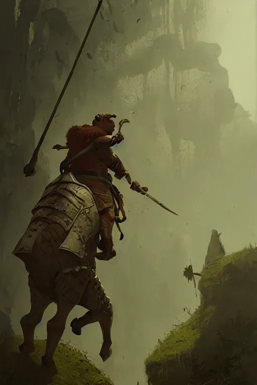 Prompt: shrek. the greatest warrior in the land by carl spitzweg, ismail inceoglu, vdragan bibin, hans thoma, greg rutkowski, alexandros pyromallis, perfect face, fine details, realistic shaded