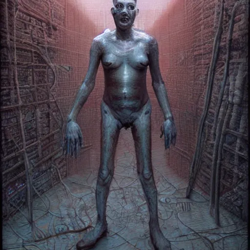 Image similar to paul blart flesh mall, highly detailed, environment art, body horror, biopunk, by zdzisław beksinski, peter gric, marco mazzoni