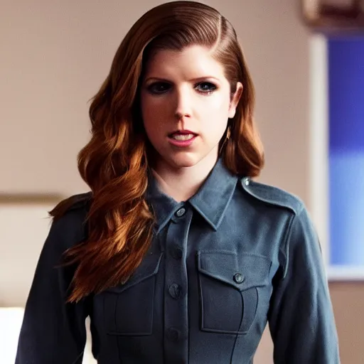 Prompt: amazing shot of Anna Kendrick in a 2029 remake of GI Jane