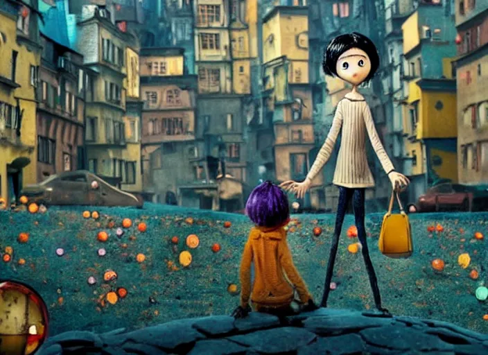 Image similar to a very high resolution image from a new movie. stop motion. coraline. directed by wes anderson