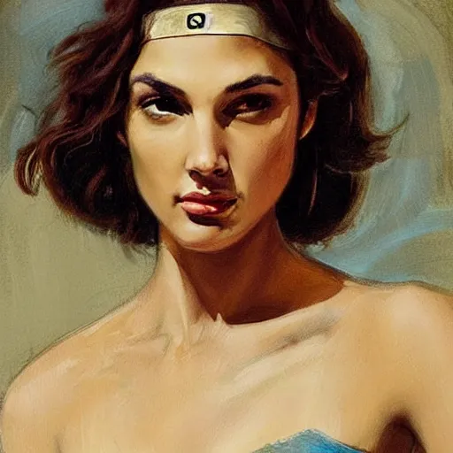 painting of Gal Gadot in the style of Rolla by Henri | Stable Diffusion ...