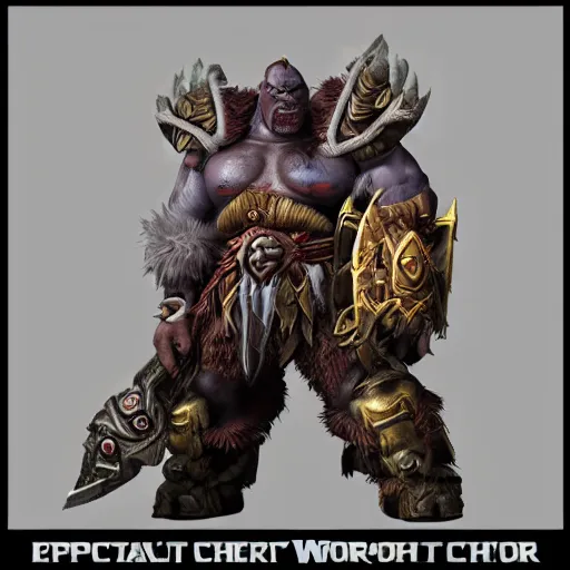 Image similar to epic world of warcraft orc warrior chief, extremely detailed, wow, cinematic