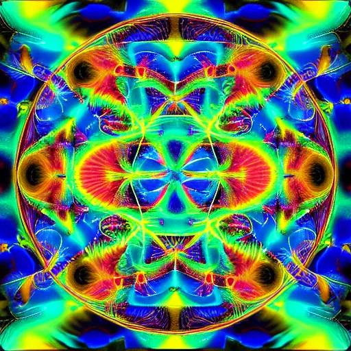 Image similar to fractal chemical rainbow hyper detailed intricate trippy other dimension deep space alternate universe