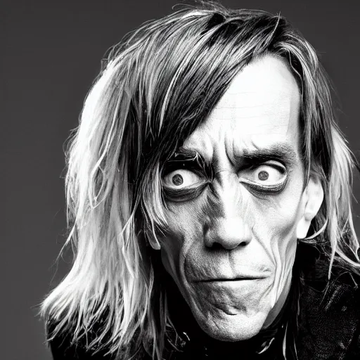 Image similar to Robot Iggy Pop 80% robot 20%man