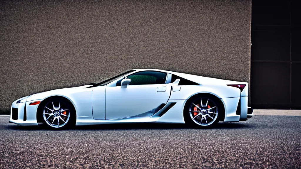 Image similar to a three quarter shot of a lexus lfa, 4k, hyper realistic, car photography