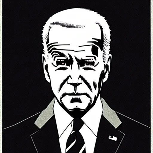 Image similar to Joe Biden looking sinister, by Tsutomu Nihei, highly detailed