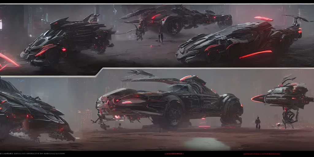 Image similar to cyberpunk vehicle design, character sheet, Moebius, Greg Rutkowski, Zabrocki, Karlkka, Jayison Devadas, Phuoc Quan, trending on Artstation, 8K, ultra wide angle, zenith view, pincushion lens effect