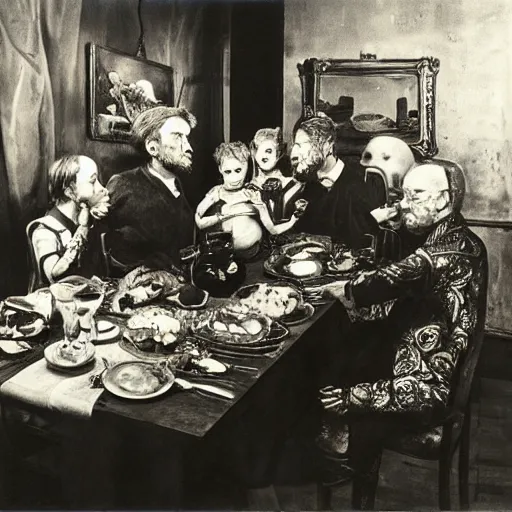 Image similar to joel - peter witkin family dinner
