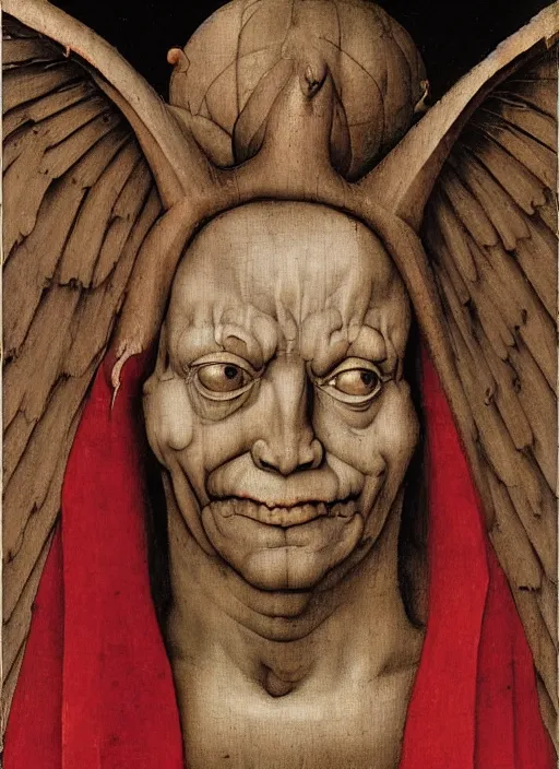 Image similar to red devil Gargoyle, Medieval painting by Jan van Eyck, Hieronymus Bosch, Florence