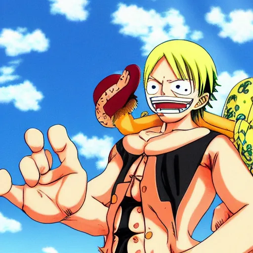 Prompt: the newest crew member from One Piece by Oda Eiichiro, anime, bright colors, silly, pirate