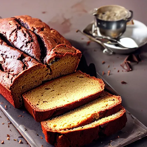 Prompt: chocolate bread with egg