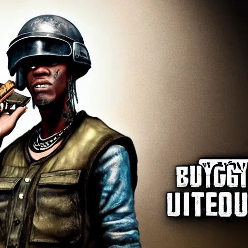 Image similar to young thug, in pubg