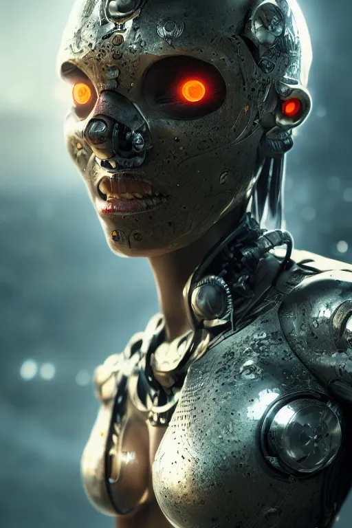 Image similar to cyborg girl warrior, ultra realistic, concept art, intricate details, highly detailed, photorealistic, octane render, 8 k