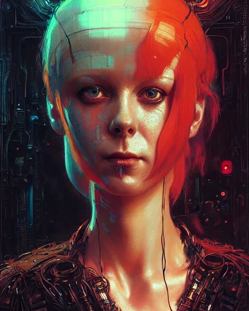 Image similar to a portrait of leeloo fantasy character portrait, ultra realistic, cinematic, concept art, wide angle, intricate details, hologram, highly detailed by greg rutkowski, aaron horkey, gaston bussiere, craig mullins, simon bisley, arthur rackham