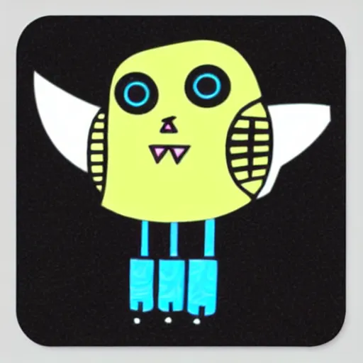 Image similar to cute sticker of a robot bird