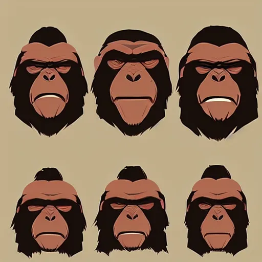 Image similar to face icon vector minimalist planet of the apes by artstation loftis cory fanart bechdel alison and davison craig