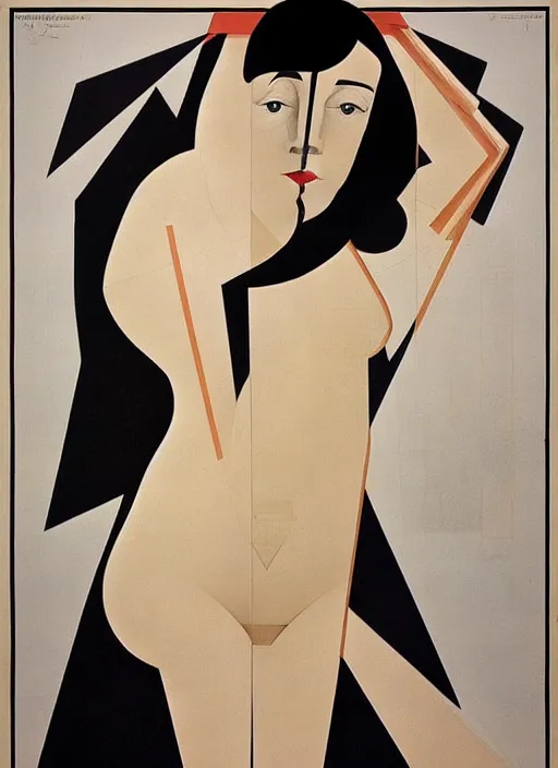 Image similar to constructivism monumental graphic super flat style figurative detailed portrait by avant garde painter and leon bakst, illusion surreal art, highly conceptual figurative art, intricate detailed illustration drawing, controversial poster art, geometrical drawings, no blur